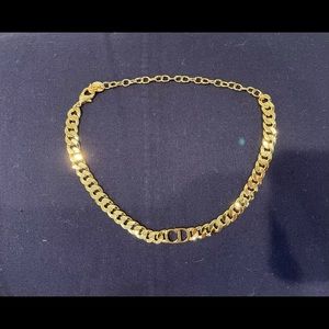 CD initials gold chain choker.  Brand new in box.
